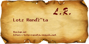Lotz Renáta névjegykártya