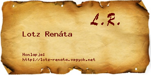 Lotz Renáta névjegykártya